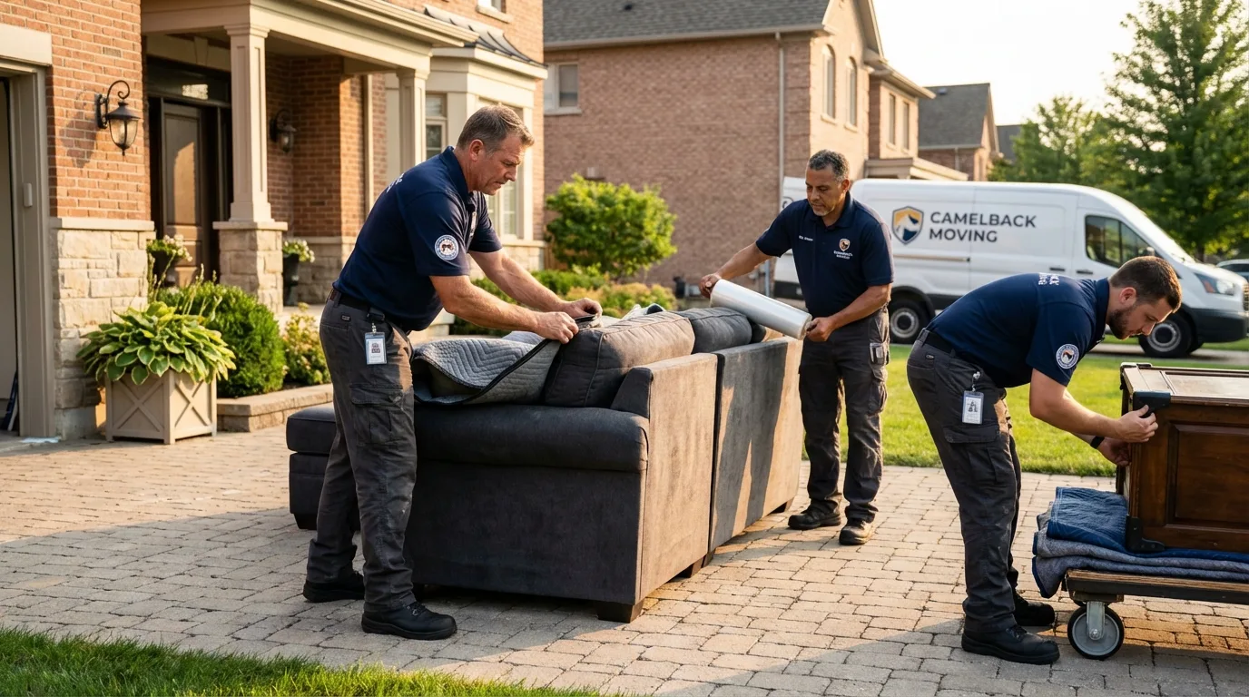 Large estate moving crew wrapping furniture in Carrabelle, FL